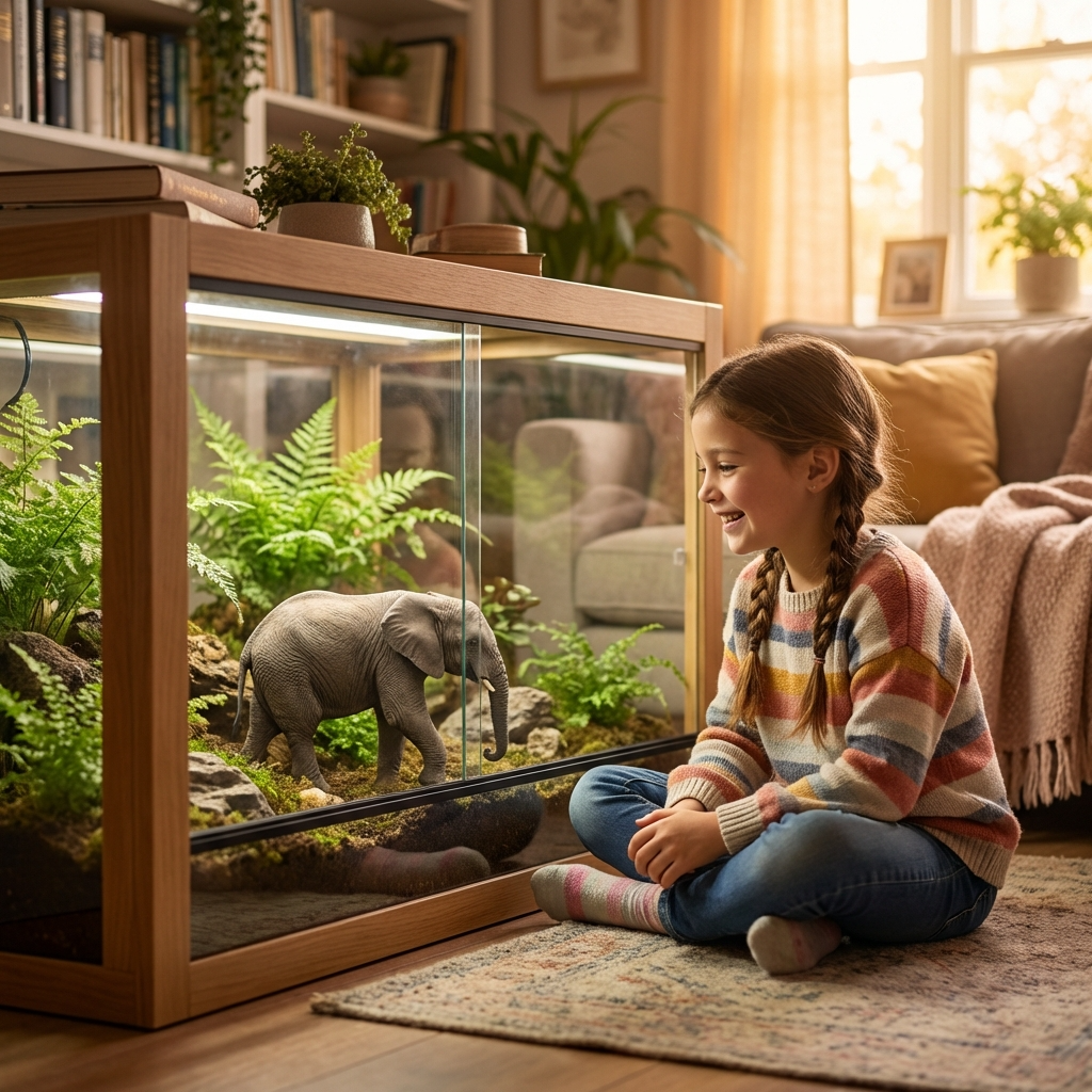 Emma with her mini-elephant